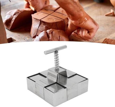 Metal Clay Cutter, Stainless Steel Clay Cutter, Spring Loaded Piston, Cutting, Handmade, Cake Cutter Shape for Salads, Desserts (L) in Saudi Arabia
