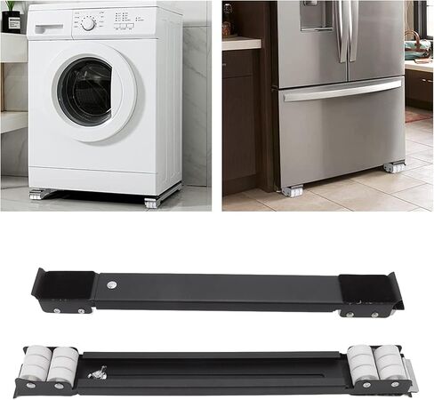 بكرات أجهزة الأثاث شديدة التحمل، قاعدة متحركة للآلة قابلة للتمديد بوزن 300 كجم (أسود) in Kuwait