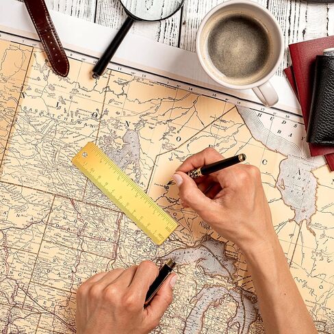 cobee 2 قطعة 12.5 سم مسطرة نحاسية مستقيمة، مسطرة إشارة مرجعية لآلة معدنية، مساطر معدنية مستقيمة للنجارين، طلاب المجاري، تصميم حديث، هيكل من النحاس الصلب in Kuwait