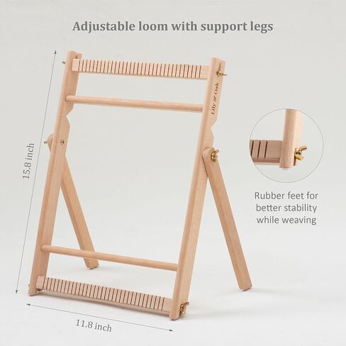 Lily & Oak Weaving Loom for Adults & Kids - Weaving Loom Kit | Beginner-Friendly Table Loom & Lap Loom with Yarn, Tools & Instructions | Wooden Loom for Multicraft Projects (15.8 x 11.8 inches) in Saudi Arabia