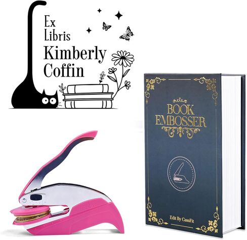 Upgraded Book Embosser Personalized | Custom Book Embosser | Storage Gift Box Set - Custom Text, Name & Logo Embossing Seal for Hardcover Books, Leather, Envelopes in Saudi Arabia