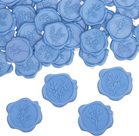 60Pcs Wax Seal Stickers, Wedding Invitation Envelope Seal Stickers Adhesive Backed Light Gold for Wedding, Party,Easter,Mother's Day, Gift Wrapping (4 Leaf Styles) in Saudi Arabia