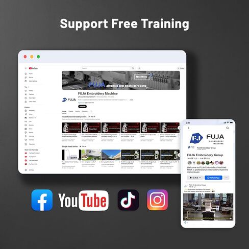 آلة تطريز FUJA مع 10 إبر، 1200 SPM السرعة القصوى 7 بوصة تعمل باللمس، منطقة التطريز 9.5 بوصة × 14.2 بوصة آلة التطريز التجارية للمبتدئين مناسبة للقبعة، المسطحة، القميص والمزيد in Kuwait