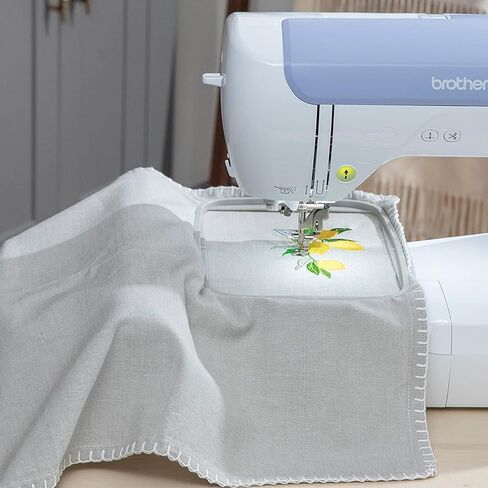 ماكينة تطريز Brother PE900 مقاس 5 × 7 بوصة مع مجموعة أطواق تطريز مكونة من 5 قطع وخيوط تطريز وملحقات in Kuwait