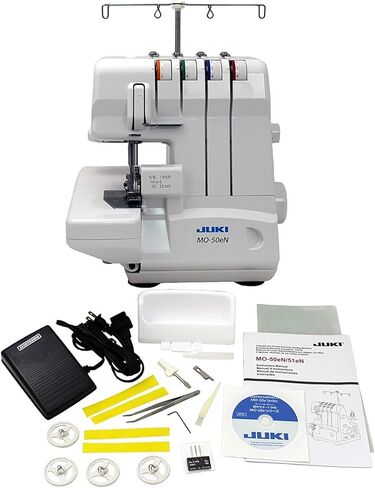 Juki, MO-50E, 3 or 4 Thread Serger, Lay In Tensions, Adjustable Differential Feed, Built In Rolled Hem, Automatic Lower Looper Threader, Retractable Upper Knife (MO-50E/UL) in Saudi Arabia
