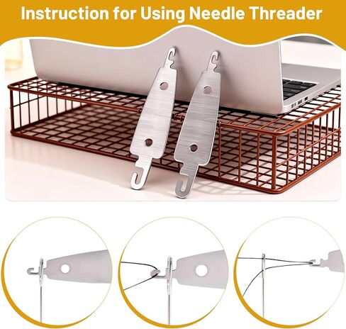 47pcs Big Eye Steel Sewing Needles Kit,Portable Steel Needles for Hand Sewing with Threaders,Clothes Repair Patch,Elastic Band,Seam Ripper,Scissors,Measuring Tape,Thimble,Drawstring Threader in Saudi Arabia