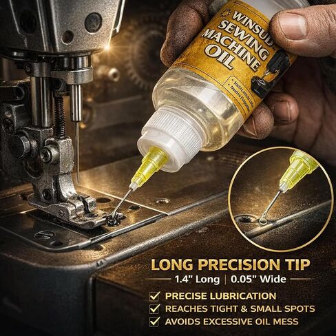 Sewing Machine Oil 2oz, Sewing Machine Accessories Lubricant Kit for Moving Parts of Manual or Electric Sewing Machines with Needle Tip, Double Head Brush and Towel, Clear Light Machine Oil in Kuwait