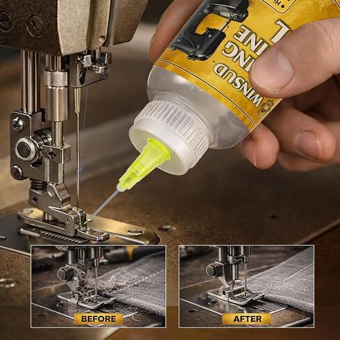 Sewing Machine Oil 2oz, Sewing Machine Accessories Lubricant Kit for Moving Parts of Manual or Electric Sewing Machines with Needle Tip, Double Head Brush and Towel, Clear Light Machine Oil in Kuwait