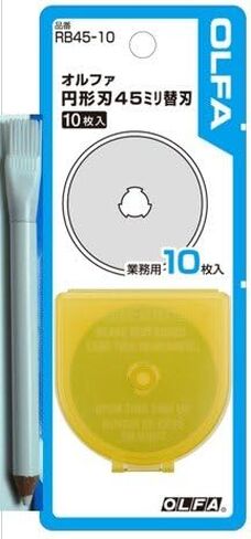 OLFA 45mm Tungsten Tool Steel Rotary Blades,Set of 10, Marking Pen [Japan Import] (45mm x 10) in Saudi Arabia