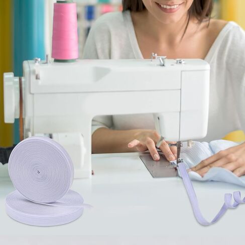 شريط مطاطي أورلانث للخياطة، 1/2 بوصة 11 ياردة، أربطة مرنة بيضاء عالية، حبل مرن للخياطة، والسراويل، والحرف اليدوية، وأحزمة الخصر in Kuwait