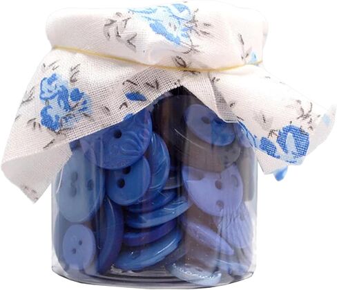 Mini Color Jars Buttons Assortment | Sew-Thru Craft Button in 2-Hole & 4-Hole Designs for DIY, Sewing, Scrapbooking & Decor | 70pcs, Black in Saudi Arabia