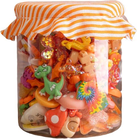Holiday Magic Craft Button Jar | Christmas Embellishment Assortment, Sew-Thru, Loop-Back & Flat-Back Buttons for DIY Crafts, Christmas Ornaments Décor | 80 Pcs, Pink in Saudi Arabia
