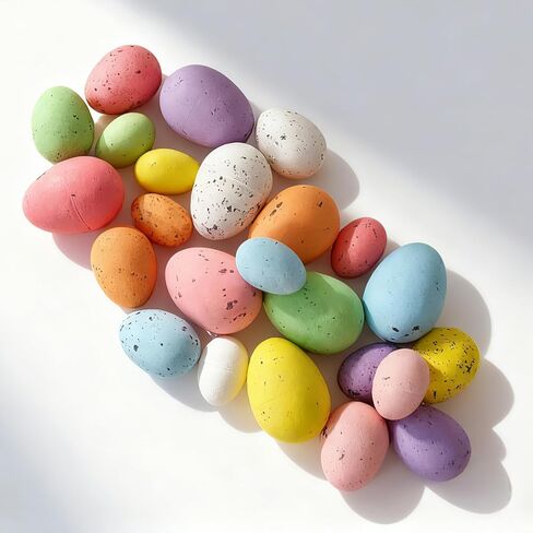 RHN Pastel Speckled Easter Eggs Decor 24 PCS 3 Sizes 8 Colors,Foam Easter Eggs Decoration for Easter Basket Fillers Home Table Setting Spring Party in Saudi Arabia