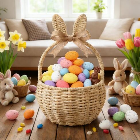 RHN Pastel Speckled Easter Eggs Decor 24 PCS 3 Sizes 8 Colors,Foam Easter Eggs Decoration for Easter Basket Fillers Home Table Setting Spring Party in Saudi Arabia