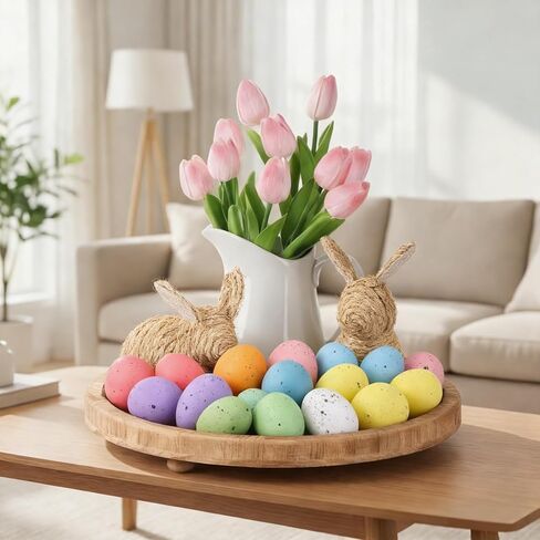 RHN Pastel Speckled Easter Eggs Decor 24 PCS 3 Sizes 8 Colors,Foam Easter Eggs Decoration for Easter Basket Fillers Home Table Setting Spring Party in Saudi Arabia