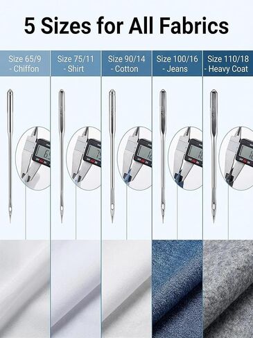 50 PCS Sewing Machine Needles, Universal Needle Set for Singer, Brother, Janome, Varmax, Includes HAX1 Sizes 65/9, 75/11, 90/14, 100/16, 110/18 in Saudi Arabia