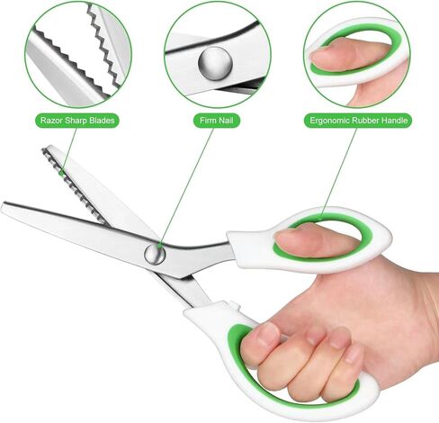 Pinking Shears，9" Zig Zag Scissors for Fabric，Pinking Shears Scissors for Fabric Cutting，Professional Handheld Dressmaking in Kuwait