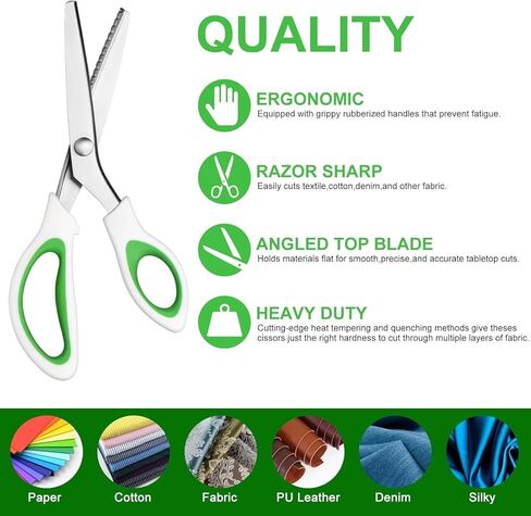 Pinking Shears，9" Zig Zag Scissors for Fabric，Pinking Shears Scissors for Fabric Cutting，Professional Handheld Dressmaking in Kuwait