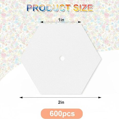 600 قطعة من قطع الورق مقاس 1 بوصة لخياطة اللحف DIY وحرف الخياطة المرقعة DIY وإكسسوارات الورق السداسية وأدوات الصياغة in Saudi Arabia