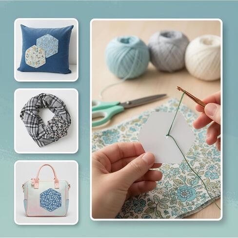 600 قطعة من قطع الورق مقاس 1 بوصة لخياطة اللحف DIY وحرف الخياطة المرقعة DIY وإكسسوارات الورق السداسية وأدوات الصياغة in Saudi Arabia