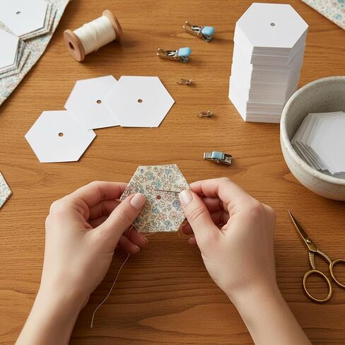 600 قطعة من قطع الورق مقاس 1 بوصة لخياطة اللحف DIY وحرف الخياطة المرقعة DIY وإكسسوارات الورق السداسية وأدوات الصياغة in Saudi Arabia