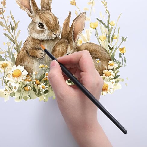 12 قطعة من فرش الطلاء بالألوان المائية للفنانين، مجموعة فرش الألوان المائية الاحترافية، فرش طلاء دائرية بأحجام مختلفة، فرشاة رسم تفصيلية للألوان المائية والأكريليك والحبر والغواش والزيت، أسود in Kuwait