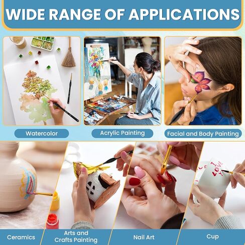 Paint Brushes Set Art Supplies, 11 PCS Miniature Paint Brushes for Acrylic Painting with Triangular Handles, Artist Gifts for Oil, Face Ceramics Model Detailing Watercolor Art Drawing Black in Kuwait