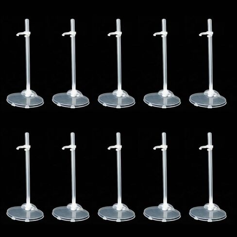 QINGZHE 22Pcs Adjustable Doll Stands, Plastic Doll Display Holders, Clear Action Figure Stand, Toy Dolls Accessories, Transparent Display Stand Support for 11 to 13 Inch Tall Dolls in Saudi Arabia