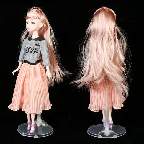 QINGZHE 22Pcs Adjustable Doll Stands, Plastic Doll Display Holders, Clear Action Figure Stand, Toy Dolls Accessories, Transparent Display Stand Support for 11 to 13 Inch Tall Dolls in Saudi Arabia
