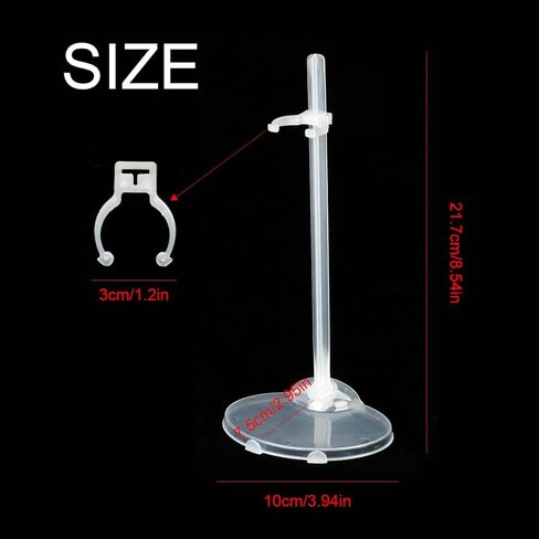 QINGZHE 22Pcs Adjustable Doll Stands, Plastic Doll Display Holders, Clear Action Figure Stand, Toy Dolls Accessories, Transparent Display Stand Support for 11 to 13 Inch Tall Dolls in Saudi Arabia