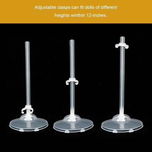 QINGZHE 22Pcs Adjustable Doll Stands, Plastic Doll Display Holders, Clear Action Figure Stand, Toy Dolls Accessories, Transparent Display Stand Support for 11 to 13 Inch Tall Dolls in Saudi Arabia