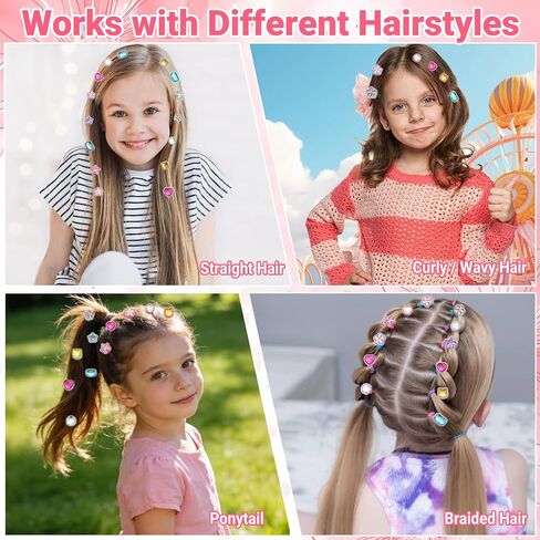 DreUPre Hair Gem Stamper Kit – Reusable Hair Bedazzler with Bling Hair Gems, Easy Press-On Hair Rhinestones for Girls, Kids & Teens, Fun DIY Gift for Parties & Holidays (Pink) in Saudi Arabia