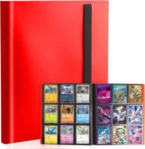 Card Binder 9-Pockets, Trading Card Binder, 20 Pages, 360 Card Capacity Collection Binder, Card Folder for MTG, TCG, Game Cards & Sports Cards（Red） in Kuwait