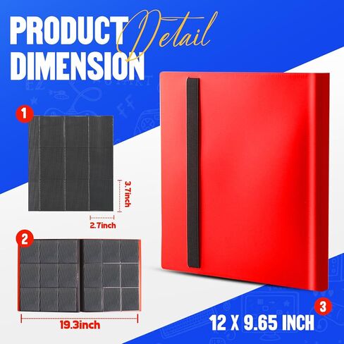 Card Binder 9-Pockets, Trading Card Binder, 20 Pages, 360 Card Capacity Collection Binder, Card Folder for MTG, TCG, Game Cards & Sports Cards（Red） in Kuwait