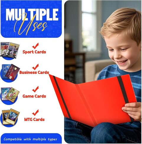 Card Binder 9-Pockets, Trading Card Binder, 20 Pages, 360 Card Capacity Collection Binder, Card Folder for MTG, TCG, Game Cards & Sports Cards（Red） in Kuwait