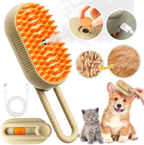 فرشاة البخار للقطط لتساقط فرشاة البخار للقطط، مشط Spritz Defur للقطط مع فرش شعر الحيوانات الأليفة المتساقطة بالبخار، جهاز بخار داخلي للكلاب، تبخير Cepillo Para Gatos Con Vapor Misting Pets in Kuwait