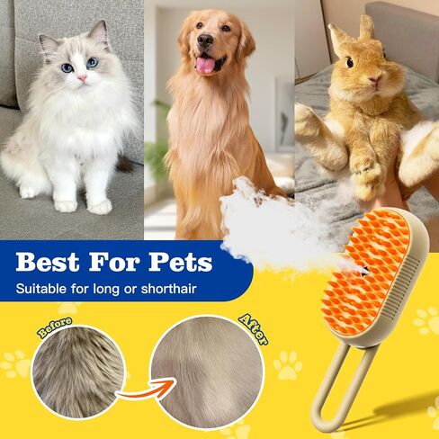 فرشاة البخار للقطط لتساقط فرشاة البخار للقطط، مشط Spritz Defur للقطط مع فرش شعر الحيوانات الأليفة المتساقطة بالبخار، جهاز بخار داخلي للكلاب، تبخير Cepillo Para Gatos Con Vapor Misting Pets in Kuwait