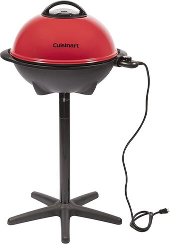 شواية كهربائية داخلية/خارجية من Cuisinart، شواية محمولة 2 في 1 مع سطح مسطح للطهي غير لاصق، حرارة قابلة للتعديل، خيارات حامل/سطح الطاولة للطهي وحفلات الشواء والمساحات الصغيرة، لا حاجة لأي أدوات in Kuwait