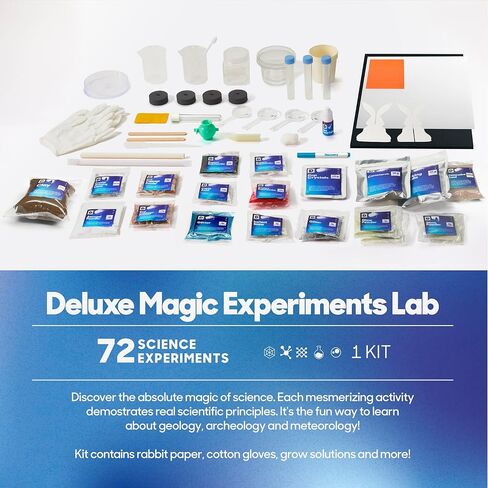 Discovery™ Magic Science Lab – 72 تجربة في مجالات العلوم والتكنولوجيا والهندسة والرياضيات للأطفال| ردود أفعال، أوهام، بلورات، سلايم، خدع ضوئية| مجموعة مشروع الكيمياء DIY| لعبة تعليمية تعليمية| مجموعة أنشطة الفيزياء للأعمار من 8 سنوات فما فوق in Kuwait