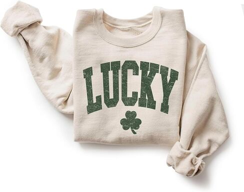 قمصان Lucky St Patricks مخصصة - سويت شيرت شامروك نسائي مخصص - تي شيرت مضحك لعيد القديس باتريك - تي شيرت يوم الحظ الأيرلندي - قمصان St Pattys - هدية عيد القديس باتريك للأزواج in Kuwait