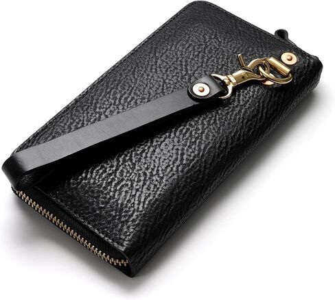 حقيبة محفظة كلاسيكية مصنوعة يدويًا للرجال من IJUN - جلد بقر مدبوغ نباتي محبب بالكامل (برتقالي) in Kuwait