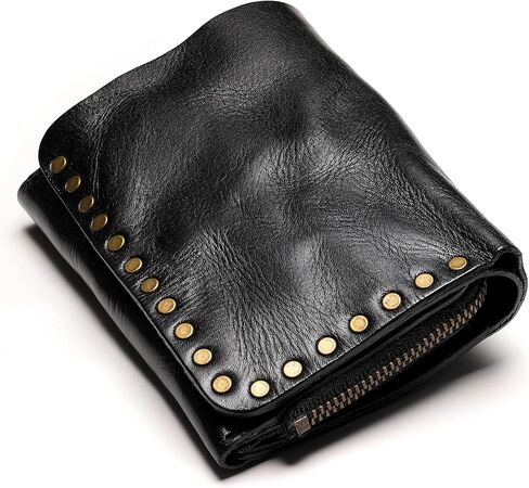 محفظة IJUN كلاسيكية صغيرة ثنائية الطي مصنوعة يدويًا للرجال - جلد بقر مدبوغ نباتي محبب بالكامل (شوكولاتة) in Kuwait