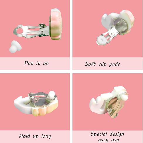 مجموعة أقراط بمشبك على الأقراط من Sunxiner مناسبة للأعمار من 4 إلى 12 عامًا للفتيات الصغيرات، 10/12/30/32، مجموعة هدايا مجوهرات بأقراط صغيرة لطيفة على الأقراط in Kuwait