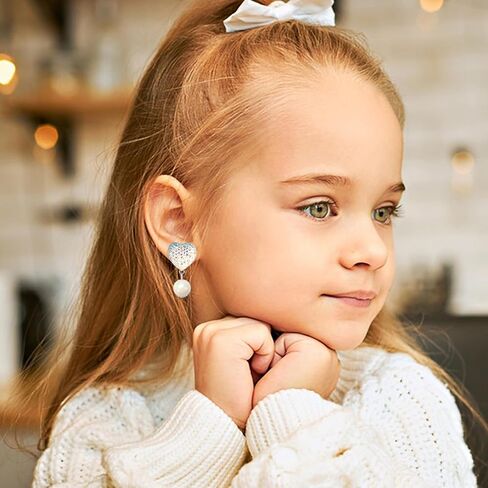 9 Pairs Girls Clip on Earrings, Kids Clip on Earrings for Girls, Cute Toddler Earring Dress up Party Favor, Dangle Stick on Earring for Little Girl Princess Play Jewelry Set in Saudi Arabia