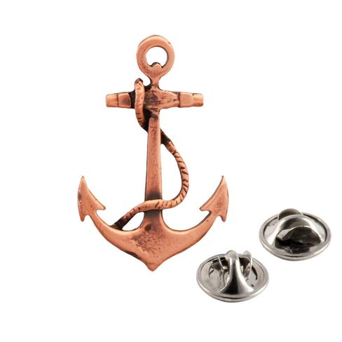 Anchor Pin, Copper Plated, 1.5 Inches, 100% Handmade in the USA, Boating, Sailing, Navy, Realistic, Metal, Lapel, Hat, Brooch, Gift, Jewlery, Over 3100 Unique Designs in Saudi Arabia