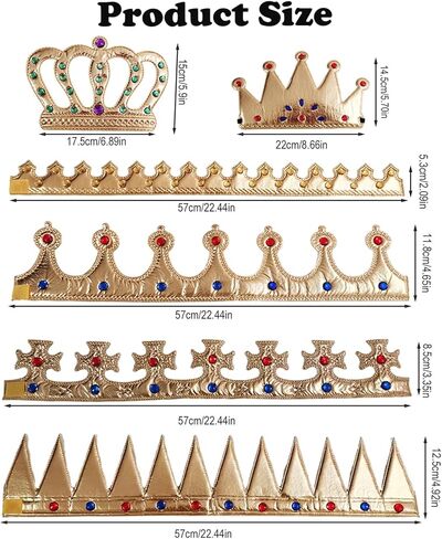 6 قطع من تيجان عيد الميلاد الملك، وتيجان الأميرات والأميرات من الفوم الذهبي، وقبعات حفلات الملك والملكة بتصميم الأحجار الكريمة، وأغطية الرأس للأطفال، ومستلزمات حفلات أعياد الميلاد للأولاد والبنات، وديكورات مناسبات عيد الميلاد in Kuwait