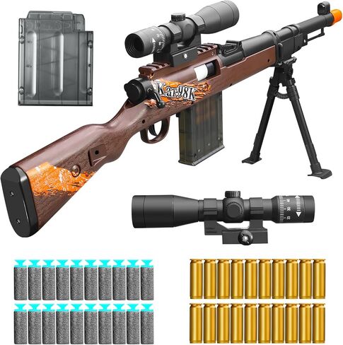 Shell ejecting Kids with Foam Fake Shotgun Soft Bullet Toy Gun and for Realistic Dart Blaster Shooting Games Boys Birthday for Age8 9 10 12+ Year Old Kid Gift with Scope Sniper Rifle (Grain) in Saudi Arabia