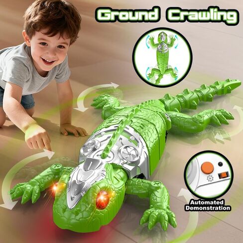 2026 Newly Wall Crawler Gecko, Rechargeable Remote Control Robot Kids Toys, Children's Remote-Controlled Gecko Crawling toyWall Climbing Toy for Kids 4+ Years in Saudi Arabia