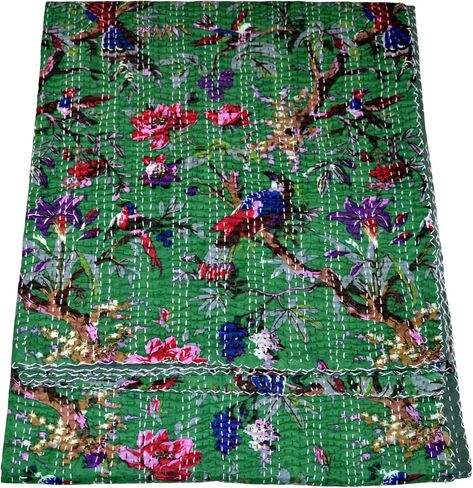 لحاف اليدوية للبيع طقم سرير بطانية اليدوية خمر لحاف Kantha عكسها غوداري بيزلي البوهيمي جايبوري ملاءات سرير مطبوعة in Kuwait