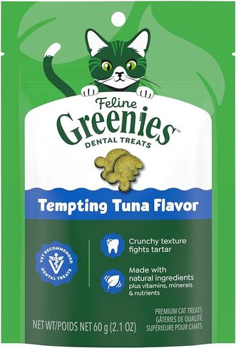 Greenies Cat Treats, Veterinarian-Recommended Adult Natural Dental Cat Treats, Tempting Tuna Flavor, 9.75 oz. Tub in Saudi Arabia